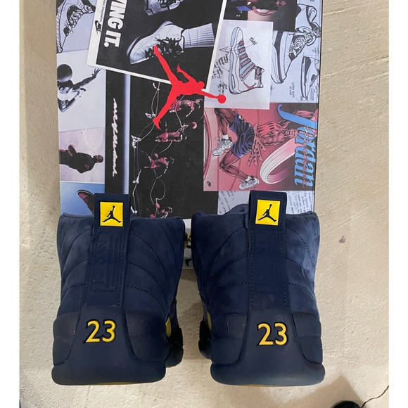 Size 10.5 Jordan 12 Retro Pe Michigan Psny Navy Maize Style AA1233-808572 main image 4
